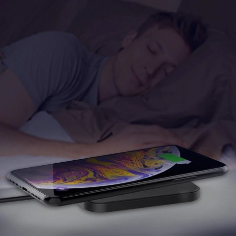 Choetech zestaw ładowarka bezprzewodowa Qi 10W do telefonu słuchawek czarny (T511-S) + Q5003 wall charger European standard whit