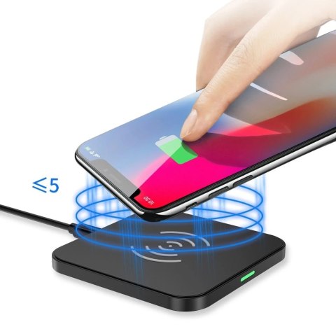 Choetech zestaw ładowarka bezprzewodowa Qi 10W do telefonu słuchawek czarny (T511-S) + Q5003 wall charger European standard whit