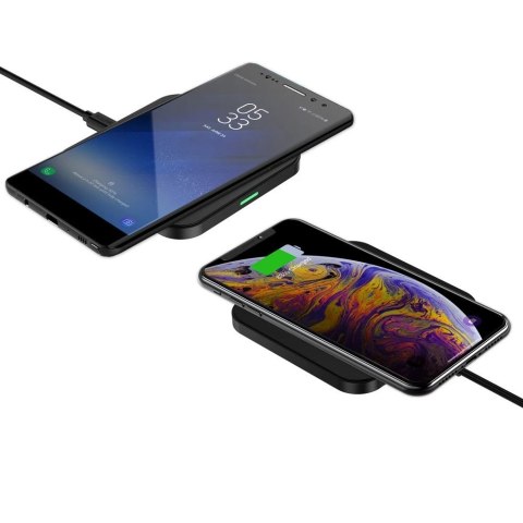 Choetech zestaw ładowarka bezprzewodowa Qi 10W do telefonu słuchawek czarny (T511-S) + Q5003 wall charger European standard whit