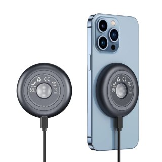 Duzzona MagSafe ładowarka bezprzewodowa Qi 15W z uchwytem szary (W3)