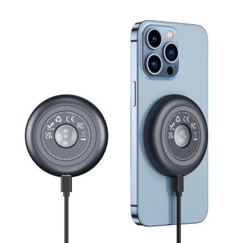 Duzzona MagSafe ładowarka bezprzewodowa Qi 15W z uchwytem szary (W3)