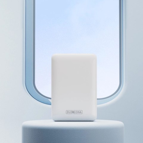Duzzona magnetyczny powerbank 5000 mAh z funkcją ładowania bezprzewodowego (MagSafe, Qi) USB-C 20W biały (W4)