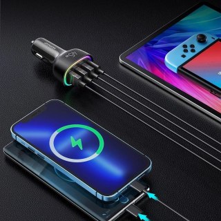 Joyroom 4-portowa ładowarka samochodowa 45W czarny (JR-CL09)