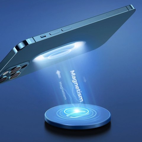 Joyroom bezprzewodowa ładowarka Qi 15 W do iPhone (kompatybilna z MagSafe) + kabel USB Typ C niebieski (JR-A28)