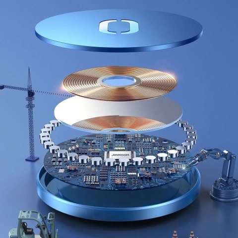 Joyroom bezprzewodowa ładowarka Qi 15 W do iPhone (kompatybilna z MagSafe) + kabel USB Typ C niebieski (JR-A28)