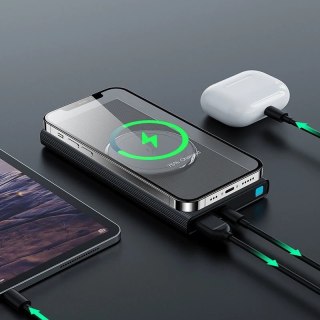 Joyroom powerbank 10000mAh 22,5W Power Delivery Quick Charge magnetyczna ładowarka bezprzewodowa Qi 15W do iPhone kompatybilna z