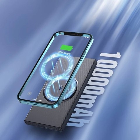 Joyroom powerbank 10000mAh 22,5W Power Delivery Quick Charge magnetyczna ładowarka bezprzewodowa Qi 15W do iPhone kompatybilna z