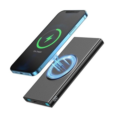 Joyroom powerbank 10000mAh 22,5W Power Delivery Quick Charge magnetyczna ładowarka bezprzewodowa Qi 15W do iPhone kompatybilna z