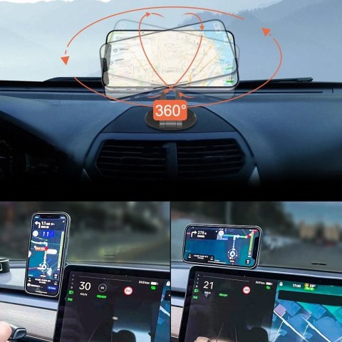 Kingxbar PQY magnetyczny uchwyt stojak do smartfona MagSafe czarny (T1)