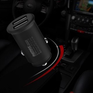 Remax Roki Series Car Charger RCC219 mini ładowarka samochodowa 2x USB 2.4A czarny