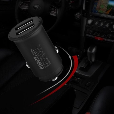 Remax Roki Series Car Charger RCC219 mini ładowarka samochodowa 2x USB 2.4A czarny