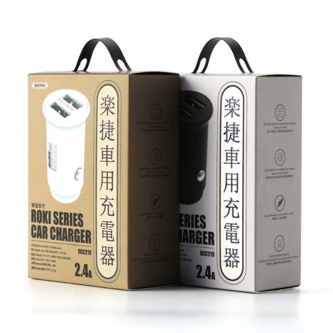 Remax Roki Series Car Charger RCC219 mini ładowarka samochodowa 2x USB 2.4A czarny