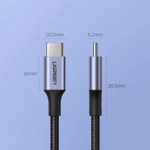 Ugreen kabel przewód USB Typ C - USB Typ C 5 A 100 W Power Delivery Quick Charge 3.0 FCP 480 Mbps 2 m szary (70429 US316)