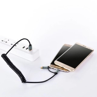 Choetech 2w1 kabel przewód USB - USB Typ C / micro USB 1,2m czarny (XAC-0012-101BK)