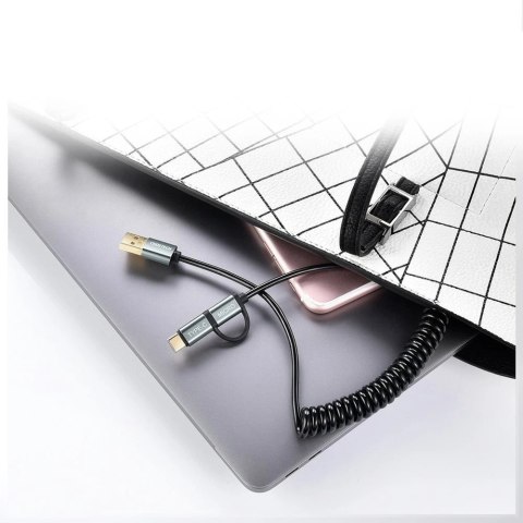Choetech 2w1 kabel przewód USB - USB Typ C / micro USB 1,2m czarny (XAC-0012-101BK)