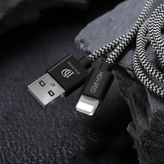 Dux Ducis K-ONE Series nylonowy kabel przewód USB / Lightning 2.1A 2M czarny