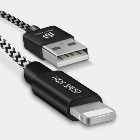 Dux Ducis K-ONE Series nylonowy kabel przewód USB / Lightning 2.1A 2M czarny