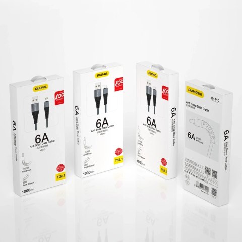 Dudao kabel przewód USB - micro USB 6A 1 m szary (TGL1M)