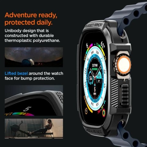 Etui ochronne Spigen Rugged Armor do Apple Watch Ultra (49mm) Matte Black