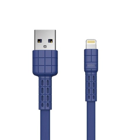 Remax Armor Series płaski kabel przewód USB / Lightning 5V 2.4A niebieski (RC-116i)