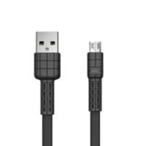 Remax Armor Series płaski kabel przewód USB / micro USB 5V 2.4A czarny (RC-116m)