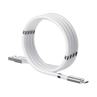 Remax samoorganizujący magnetyczny kabel przewód USB - USB Typ C 2,1 A 1 m biały (RC-125a white)