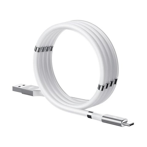 Remax samoorganizujący magnetyczny kabel przewód USB - USB Typ C 2,1 A 1 m biały (RC-125a white)