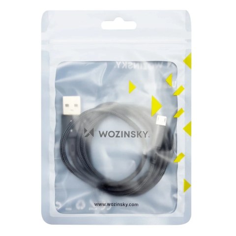Wozinsky kabel przewód USB - microUSB 2,4A 2m czarny (WUC-M2B)