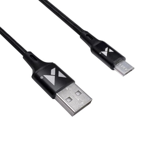 Wozinsky kabel przewód USB - microUSB 2,4A 2m czarny (WUC-M2B)