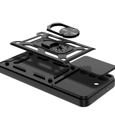 Etui Alogy Camshield Stand Ring z osłonką na aparat do Samsung Galaxy S23 Plus pancerne czarne