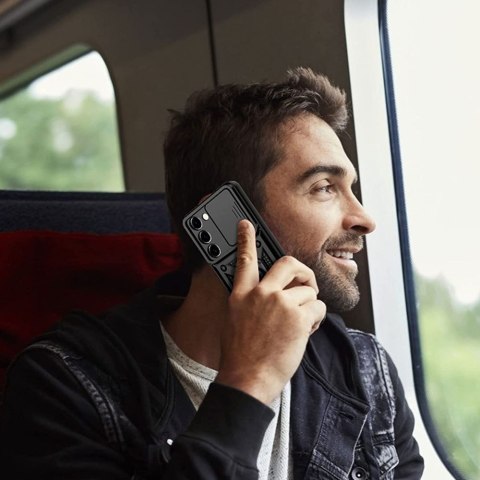 Etui Alogy Camshield Stand Ring z osłonką na aparat do Samsung Galaxy S23 Plus pancerne czarne