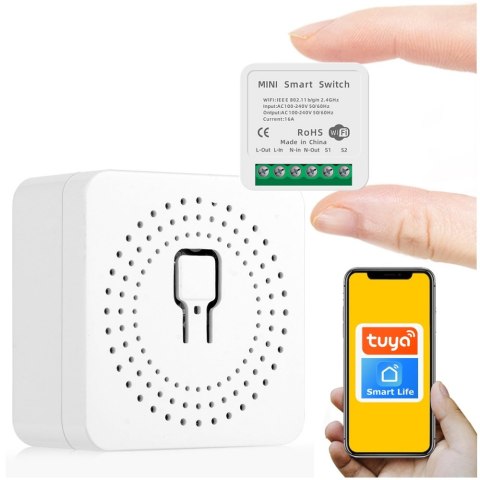 Inteligentny przełącznik WiFi Alogy mini dopuszkowy włącznik Tuya Smart Life 16A inteligentny dom biały