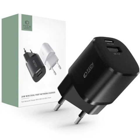 Ładowarka sieciowa C20W Mini 2-Port Network Charger PD20W/QC3.0 Black
