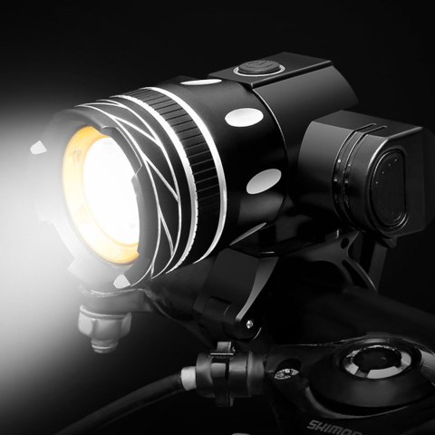 Lampka rowerowa światło przód tył wodoodporna LED CREE XM-L T6 USB zestaw przednia tylna światełko