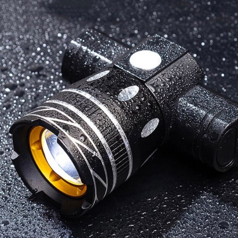 Lampka rowerowa światło przód tył wodoodporna LED CREE XM-L T6 USB zestaw przednia tylna światełko