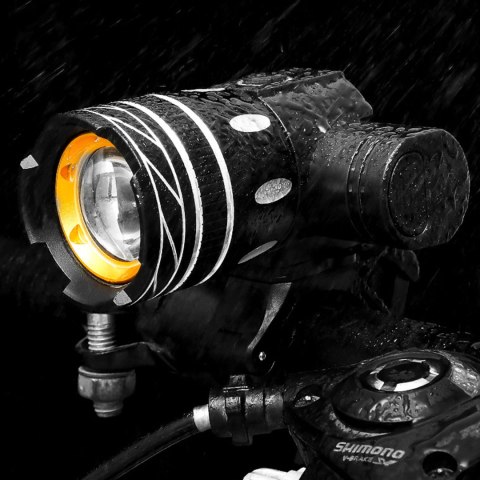 Lampka rowerowa światło przód tył wodoodporna LED CREE XM-L T6 USB zestaw przednia tylna światełko