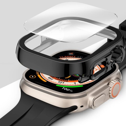 Obudowa ochronna z szkłem Alogy Protector Case 2w1 nakładka etui do Apple Watch Ultra 49mm Czarna
