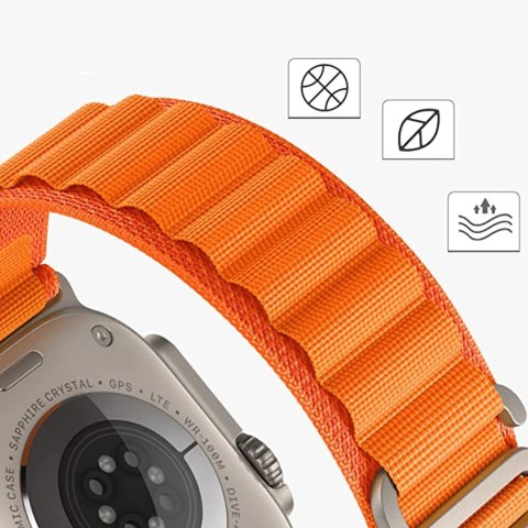 Pasek do zegarka Alogy Sport Strap do Apple Watch 4/5/6/7/8/SE/Ultra (42/44/45/49mm) Pomarańczowy