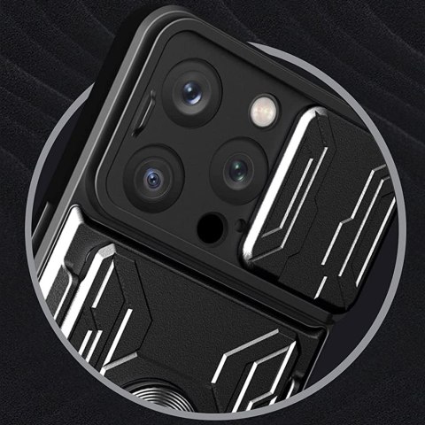 Etui pancerne Alogy Camshield Stand Ring Wallet z osłonką na aparat i miejscem na karty do Apple iPhone 14 Pro czarne