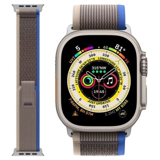 Pasek Alogy Sport na rzep do Apple Watch 4/5/6/7/8/SE/Ultra (42/44/45/49mm) Niebiesko-szary