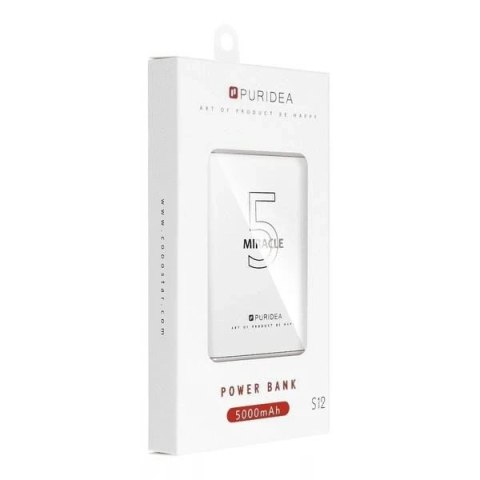 Powerbank PURIDEA 5000mAh S12 biały/white