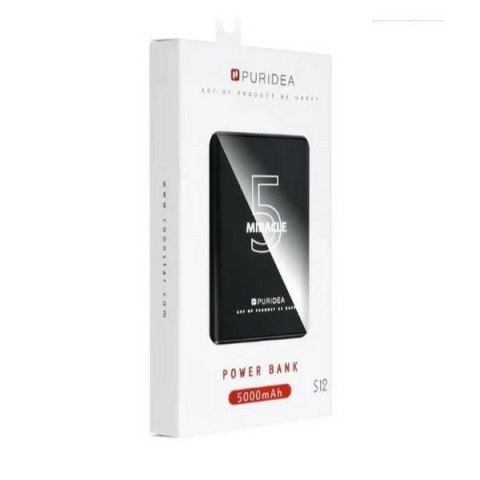 Powerbank PURIDEA 5000mAh S12 czarny/black