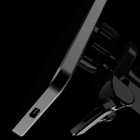 Uchwyt samochodowy indukcyjny magnetyczny QI 15W Alogy z ładowarką indukcyjną z MagSafe do kratki Czarny