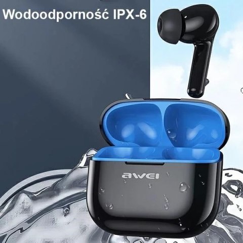 AWEI Słuchawki bezprzewodowe Bluetooth 5.3 T1 Pro + stacja dokująca czarne