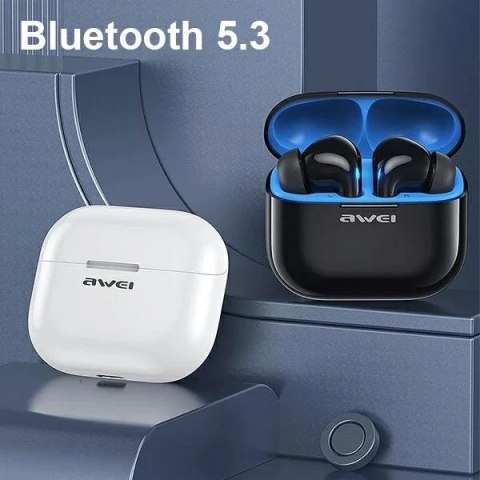 AWEI Słuchawki bezprzewodowe Bluetooth 5.3 T1 Pro + stacja dokująca czarne