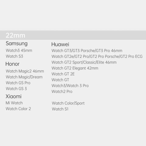 Dux Ducis Magnetic Strap pasek do Samsung Galaxy Watch / Huawei Watch / Honor Watch / Xiaomi Watch (22mm band) magnetyczna opask