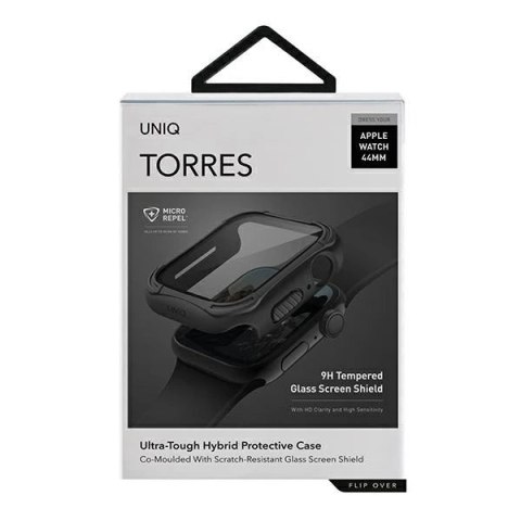 Etui ochronne UNIQ Torres do Apple Watch Series 4/5/6/SE 44mm czarny/midnight black
