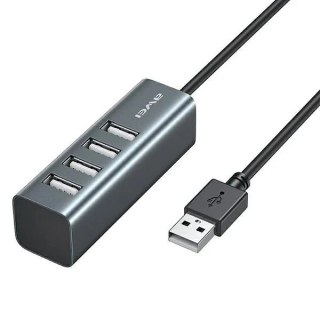 HUB AWEI CL-122 4xUSB-A/USB-A czarny/black