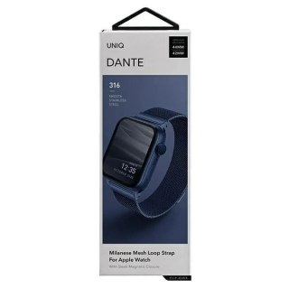 Pasek UNIQ Dante Apple Watch Series 4/5/6/7/8/SE/SE2 42/44/45mm Stainless Steel niebieski/marine blue