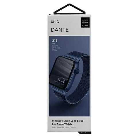 Pasek UNIQ Dante Apple Watch Series 4/5/6/7/8/SE/SE2 42/44/45mm Stainless Steel niebieski/marine blue